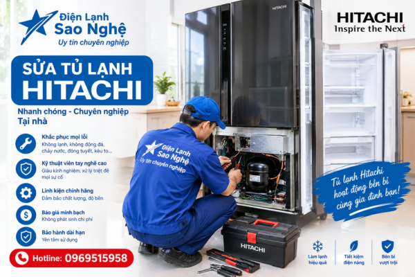 sửa tủ lạnh hitachi điện lạnh sao nghệ
